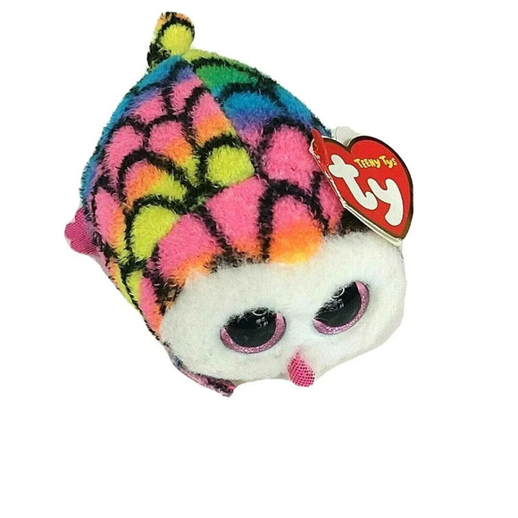Ty Teeny Tys Collection Hootie Owl Colorful Multi-color with Hang Tag 3.5 inch - Picture 1 of 9